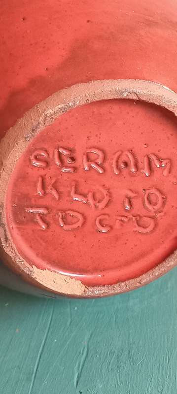 Vintage CERAM KLOTO TOGO RED POTTERY VASE