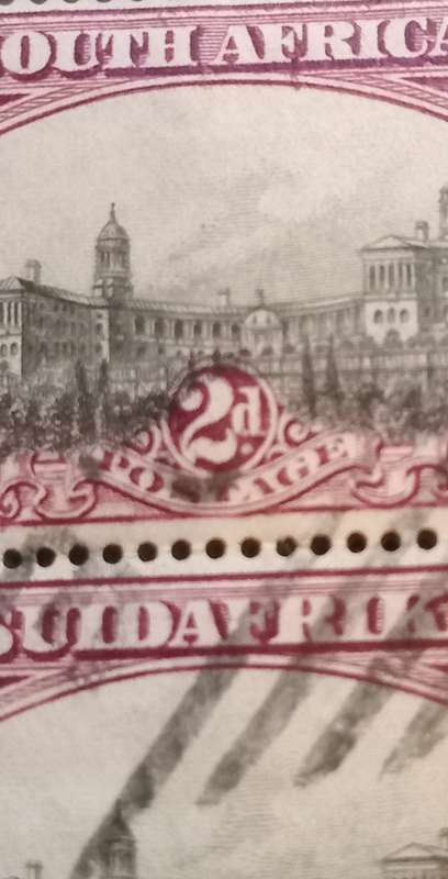 Union of SA-London Pictorials, 2d Grey and light Purple,SACC33c(var)purple line between `F and R` of
