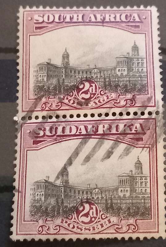 Union of SA-London Pictorials, 2d Grey and light Purple,SACC33c(var)purple line between `F and R` of