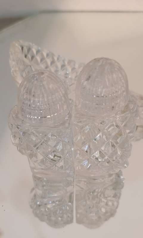 Rare Westmore Crystal Slipper with removable Salt and Pepper set