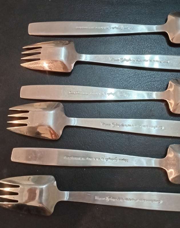 Viners Splayds!! x 6 by McArthur 18/8 Hong Kong Stainless Steel Vintage Fork Set