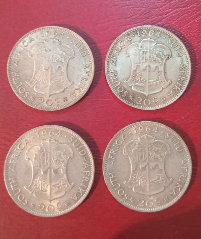 SA 1964 x 4 20c Silver Coins