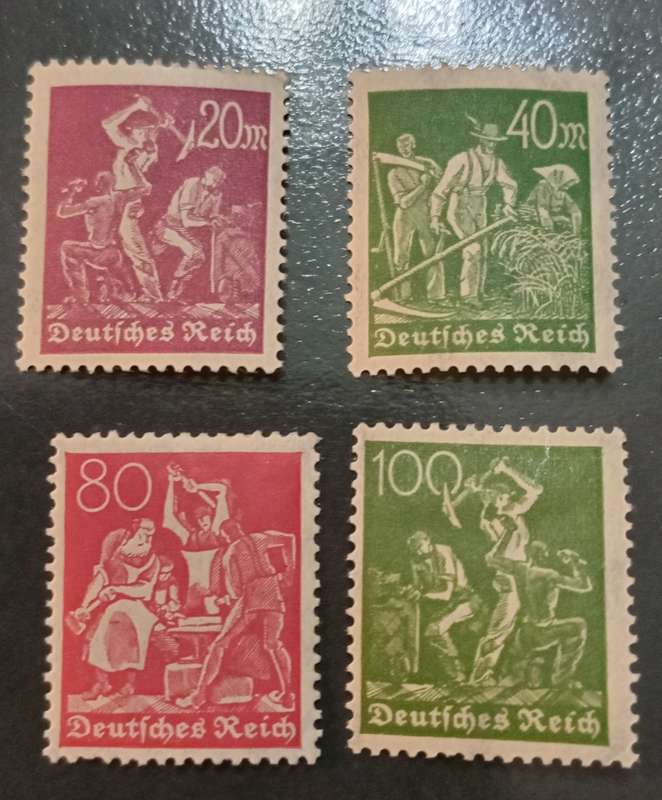 Germany Deutsches Reich 1921 1922 Workers Miners Farmers MNH