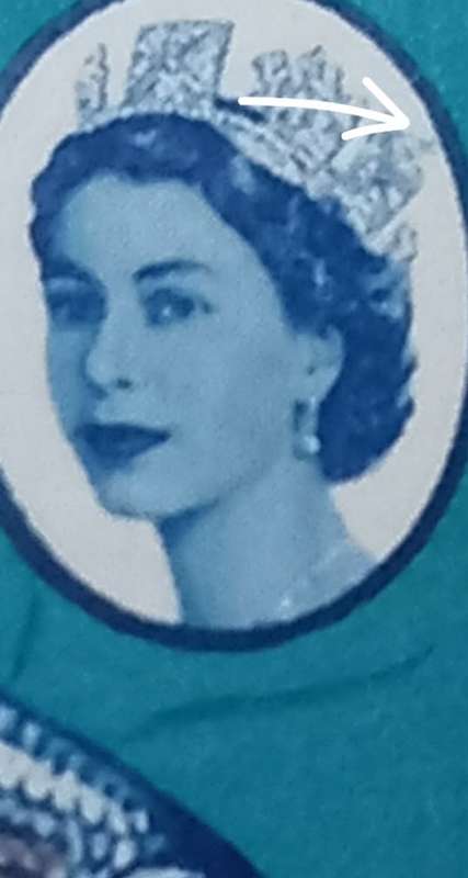RHODESIA SG 384(var) Extra jewel/cross in Cameo-not in the normal position.