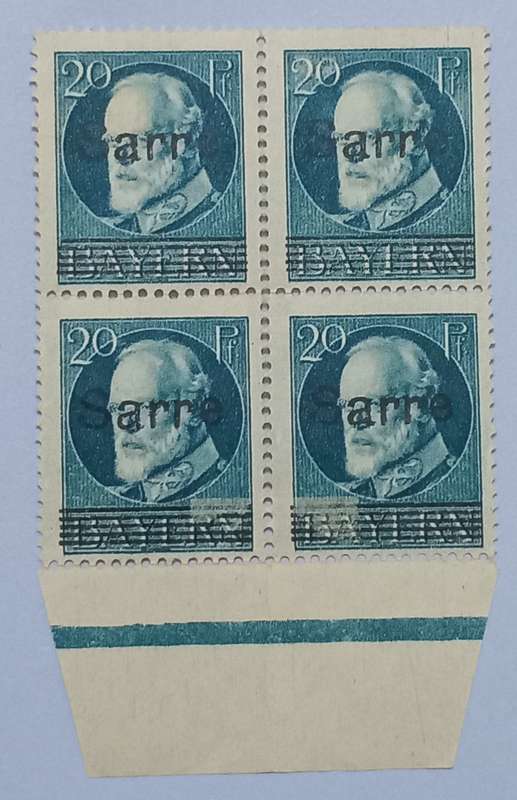Germany Saar - Sarre Mi 21 1920 Block of 4