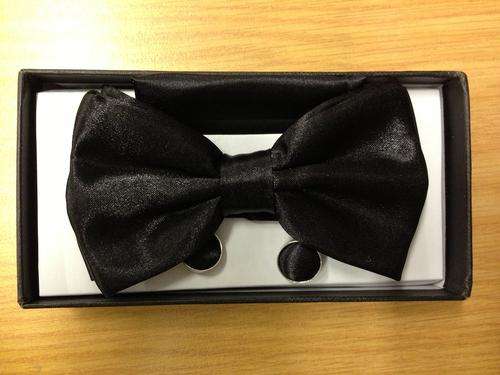 BOWTIE AND CUFS AND POCKET HANDKERCHIEF
