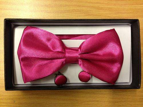 BOWTIE AND CUFS AND POCKET HANDKERCHIEF