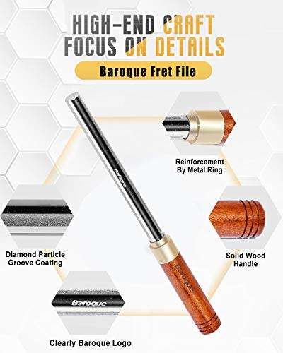BAROQUE FRET CROWNING FILES DIAMOND, GUITAR FRET CROWN DRESSING FILE, FRET REPAIRING TOOLS