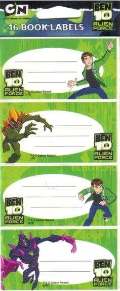 BEN 10 Alien Force Book labels **** FIRST on BOB!