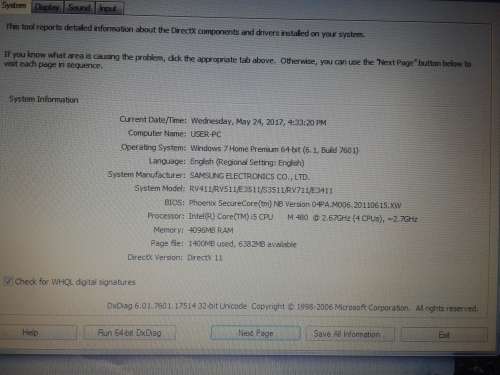 SamsungRV511-15.6 laptop Intel Core i5-480M@2.70GHz 4GB RAM, 618GB 1.7GB Graphics+Speakers Very Loud