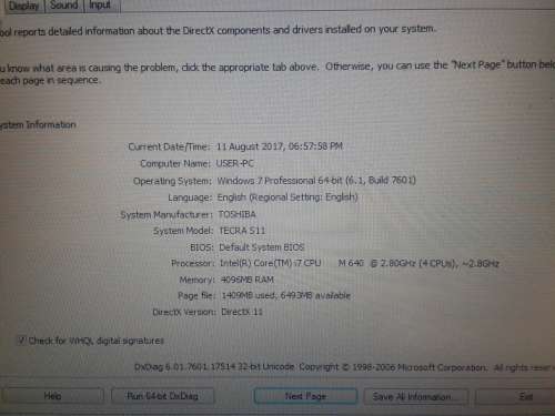 Pristine-ToshibaTecra i7- 640 M @3.50GHZ 500gb4gbram NvideaDedicated2.23GB CUDA+TurboCache Speed