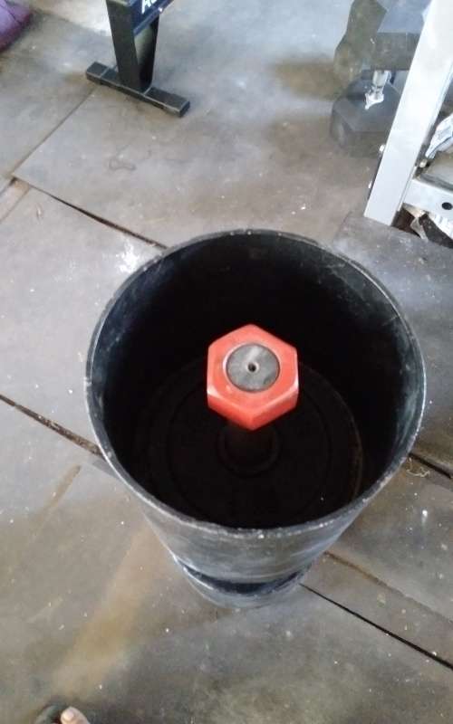 Circus Dumbell (40Kg unloaded) Heavy Duty (Black) with Red Nuts  (only R35 shipping)
