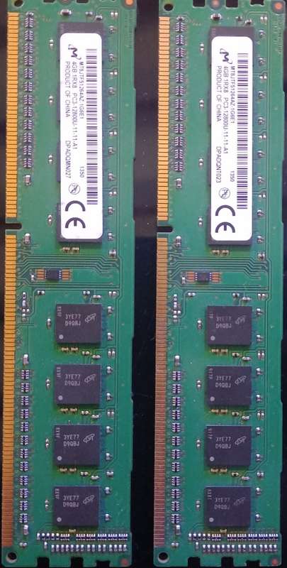 2x4GB RAM Stick Set DDR3/PC3 1600MHZ