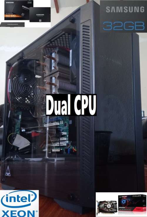 Intel Dual CPU Gaming Desktop 32GB RAM