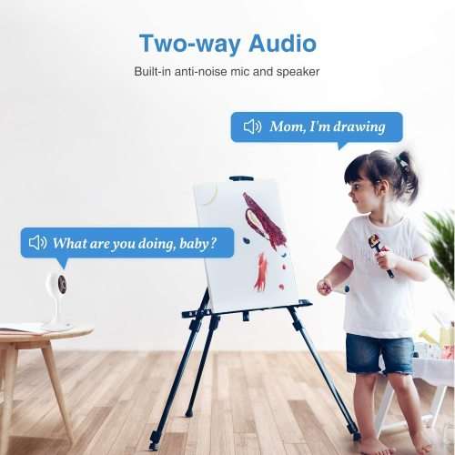 2-Pack Indoor Security Camera, 1080P WiFi with Night Vision Motion Detection Two-Way with Alexa