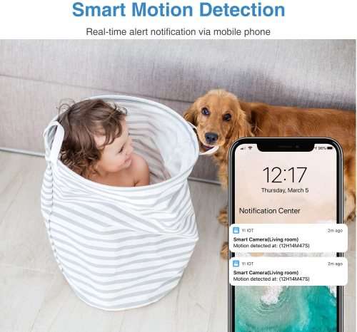 2-Pack Indoor Security Camera, 1080P WiFi with Night Vision Motion Detection Two-Way with Alexa