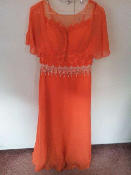 Spring Orange Formal/Evening Dress (Size: Small/ 32)