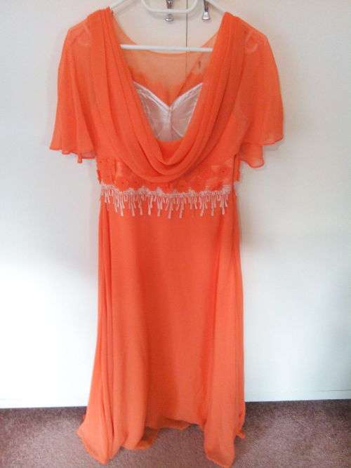 Spring Orange Formal/Evening Dress (Size: Small/ 32)