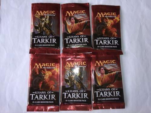 Magic the Gathering - 6x Khans of Tarkir Repack boosters (6 Opened MTG Packs)