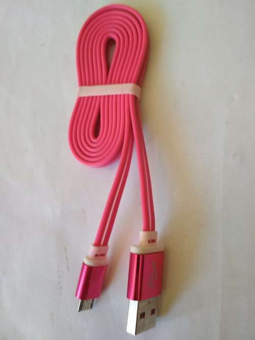 Pink Flat Anti-Tangle Micro USB Cable +/- 100cm