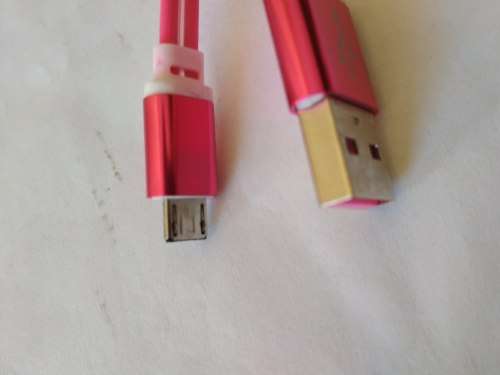 Pink Flat Anti-Tangle Micro USB Cable +/- 100cm