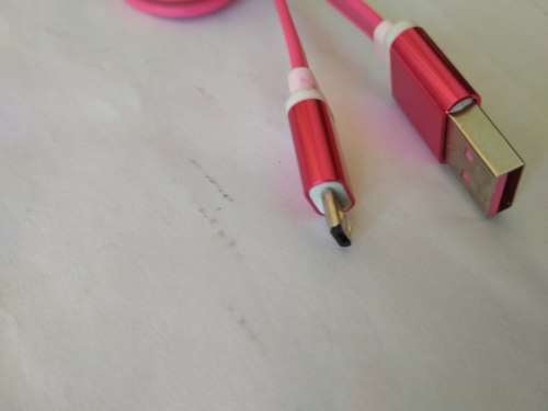 Pink Flat Anti-Tangle Micro USB Cable +/- 100cm