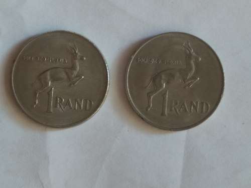 VINTAGE SA Coin bundle (Two 1 Rand/ Tickey/ 10c 1964)