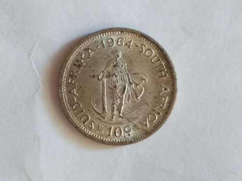 VINTAGE SA Coin bundle (Two 1 Rand/ Tickey/ 10c 1964)