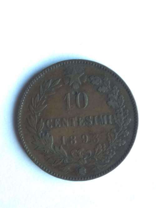 1893 10 Centesimi King Umerto Coin