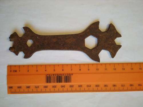 VINTAGE Rusty Bicycle Cycling Bike Wrench Steel Hexagon Spanner