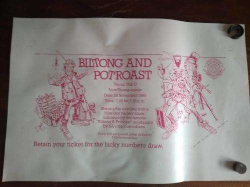 Vintage 1985 Biltong And Potroast Poster