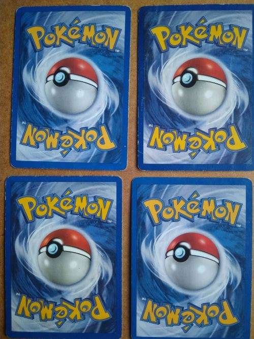 Pokemon cards - pikachu, grimer, ponyta, vulpix, bulbasaur, charmander
