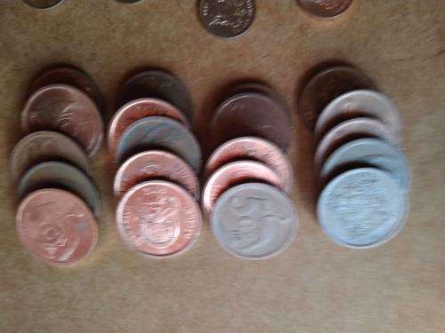 South African coin Lot (20x 1 cent, 20x 2 cent, 20x 5 cent)