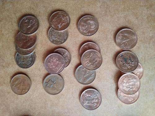 South African coin Lot (20x 1 cent, 20x 2 cent, 20x 5 cent)