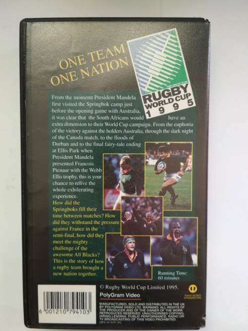 Rugby World Cup 1995 - One Team One Nation VHS and Postcards