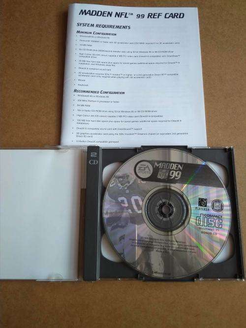 Vintage Big Box Madden NFL 1999 PC Windows 95/98