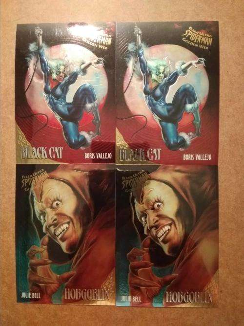 1995 Fleer Ultra Spider-man Golden Web (Black cat and Hob-goblin)
