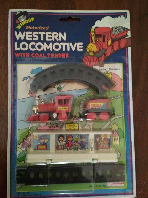 Motorized/Wind-Up Western Train/Locomotive with Coal Tender (Lucky Toys)