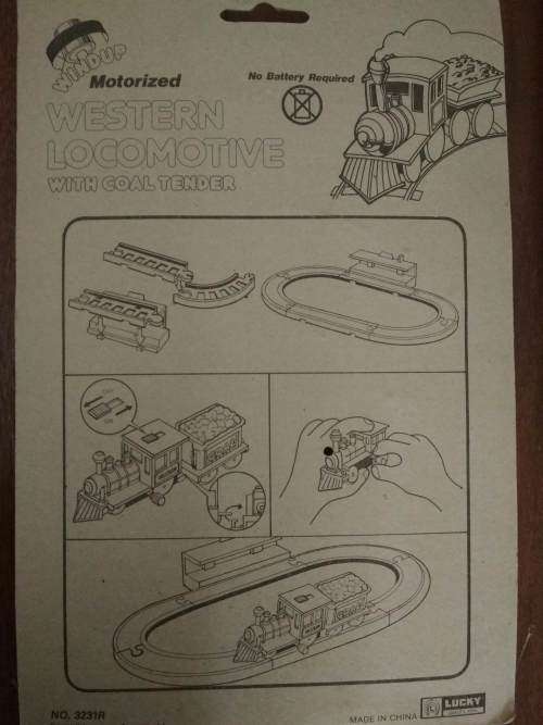 Motorized/Wind-Up Western Train/Locomotive with Coal Tender (Lucky Toys)