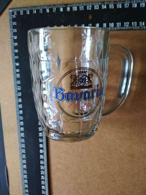Set of 4xBavaria Branded Glass Beer Mugs
