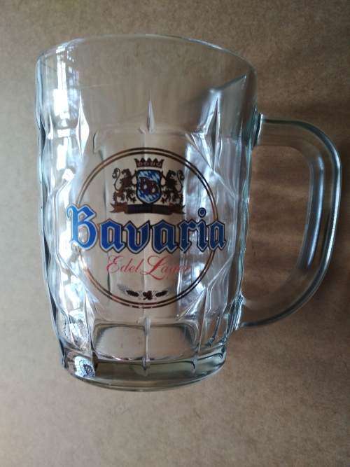 Set of 4xBavaria Branded Glass Beer Mugs