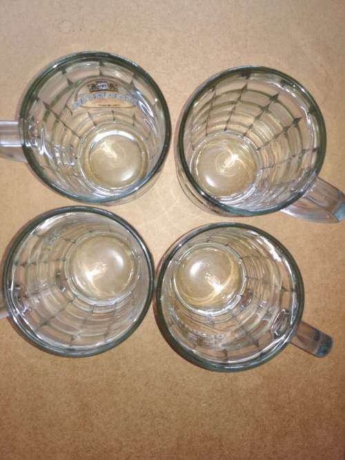 Set of 4xBavaria Branded Glass Beer Mugs