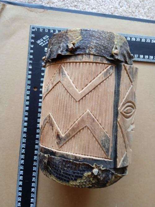 Vintage Small Wooden African drum