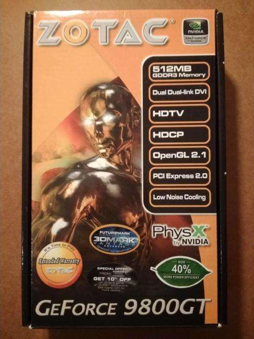 Zotac Nividia Geforce 9800GT Graphics Card with Box (tested and working)