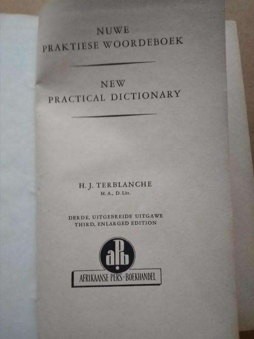 Vintage 1956 New practical dictionary English Afrikaans
