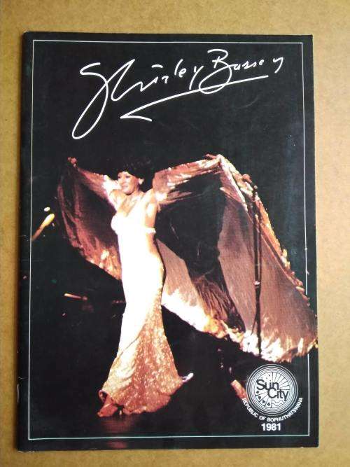 1981 Programme for Shirley Bassey Concert at Sun City