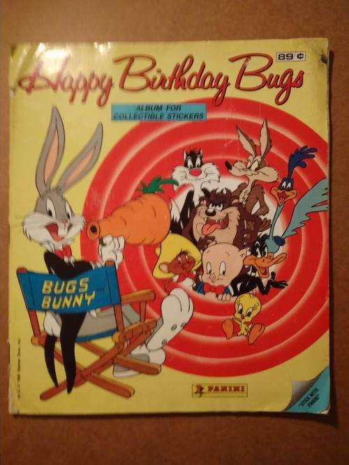 Vintage Happy Birthday Bugs Panini Sticker Album 1990 (not complete)