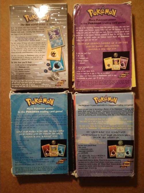 Vintage - Empty Pokemon Theme Deck boxes / Rulebook and counters