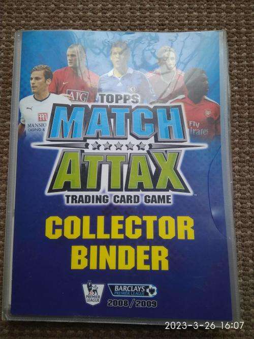 Match Attax Collector binder Soccer Trading Cards and playing pitch