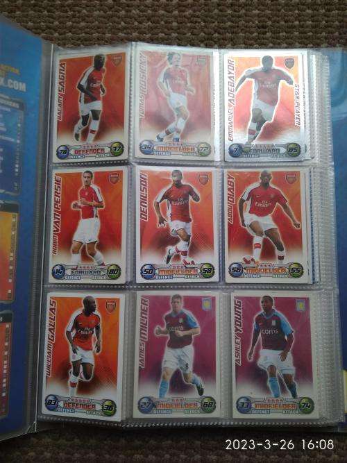 Match Attax Collector binder Soccer Trading Cards and playing pitch